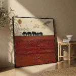 Red Earth Passage — Terracotta Textured Elephant Wall Art - Image 2