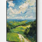 Emerald Horizon Vista – Luxury Abstract Landscape Wall Art - Image 2