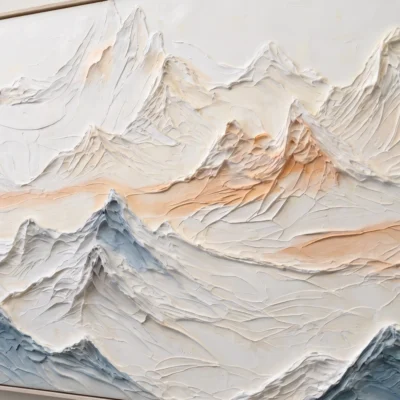 Pastel Range textured wall art shown framed on the wall in a styled interior