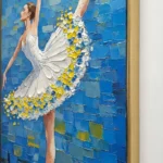 Mosaic Arabesque textured wall art shown framed on the wall in a styled interior
