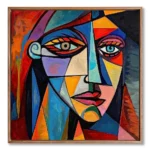Fragmented Muse Textured cubist style painting color art wall decor