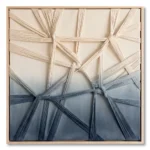 Indigo Lines Textured woven fiber wall decor fabric wall art