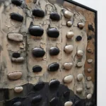 Neutral Stone Raised stones thick paint texture Abstract wall art - Image 2