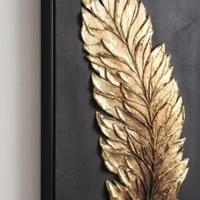 Aurelia Plume textured wall art shown framed on the wall in a styled interior