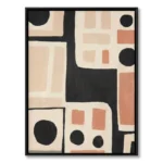 Obsidian Ochre Bold black and terracotta shapes Minimal art wall decor