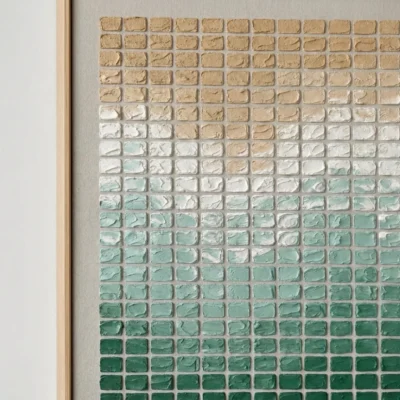 Oceanic Mosaic – Wabi Sabi Textured Wall Decor - Angle View