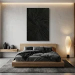 Onyx Radiance textured wall art shown framed on the wall in a styled interior