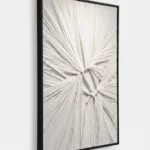 Radial Knot Central gathering of textured textile fabric wall art - Image 2