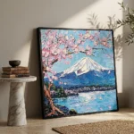 Radiant Zen Peak Vibrant blue nature canvas color wall art - Image 2