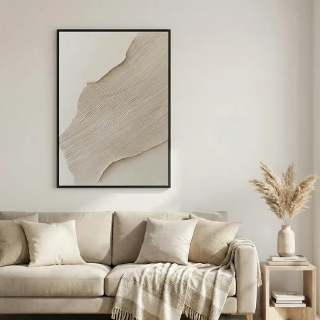 Cream Drift Off-white textured abstract art minimal art wall decor (4)